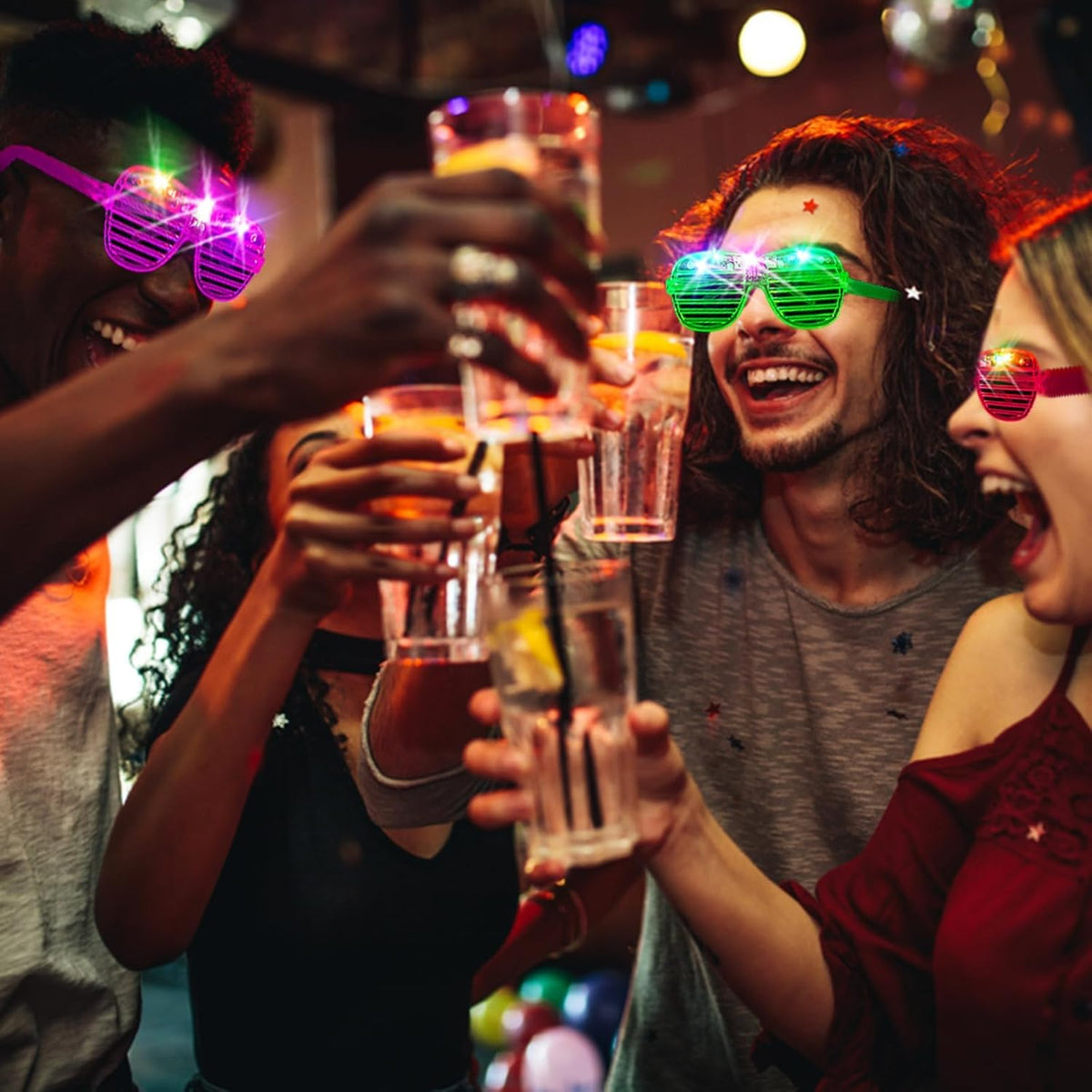 SHQDD 75PCS LED Glasses, Light Up Glasses, 5 Colors party glasses with 3 Ligh...