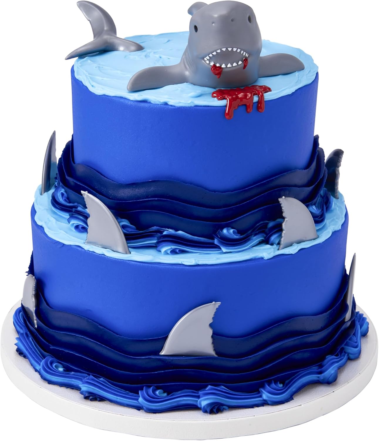 DecoPac Shark Fin Cake Picks, 24-Pack, Cupcake Toppers, Reusable Decorations for Cakes, Cupcakes and other Bakes, Beach Party, Pool Party