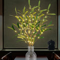 Olive Branches for Vases with Battery Operated Lights 33 Inches, 99LED Lighted Olive Tree Branches with Timer for Indoor Outdoor Spring Christmas Room Wedding Decoration