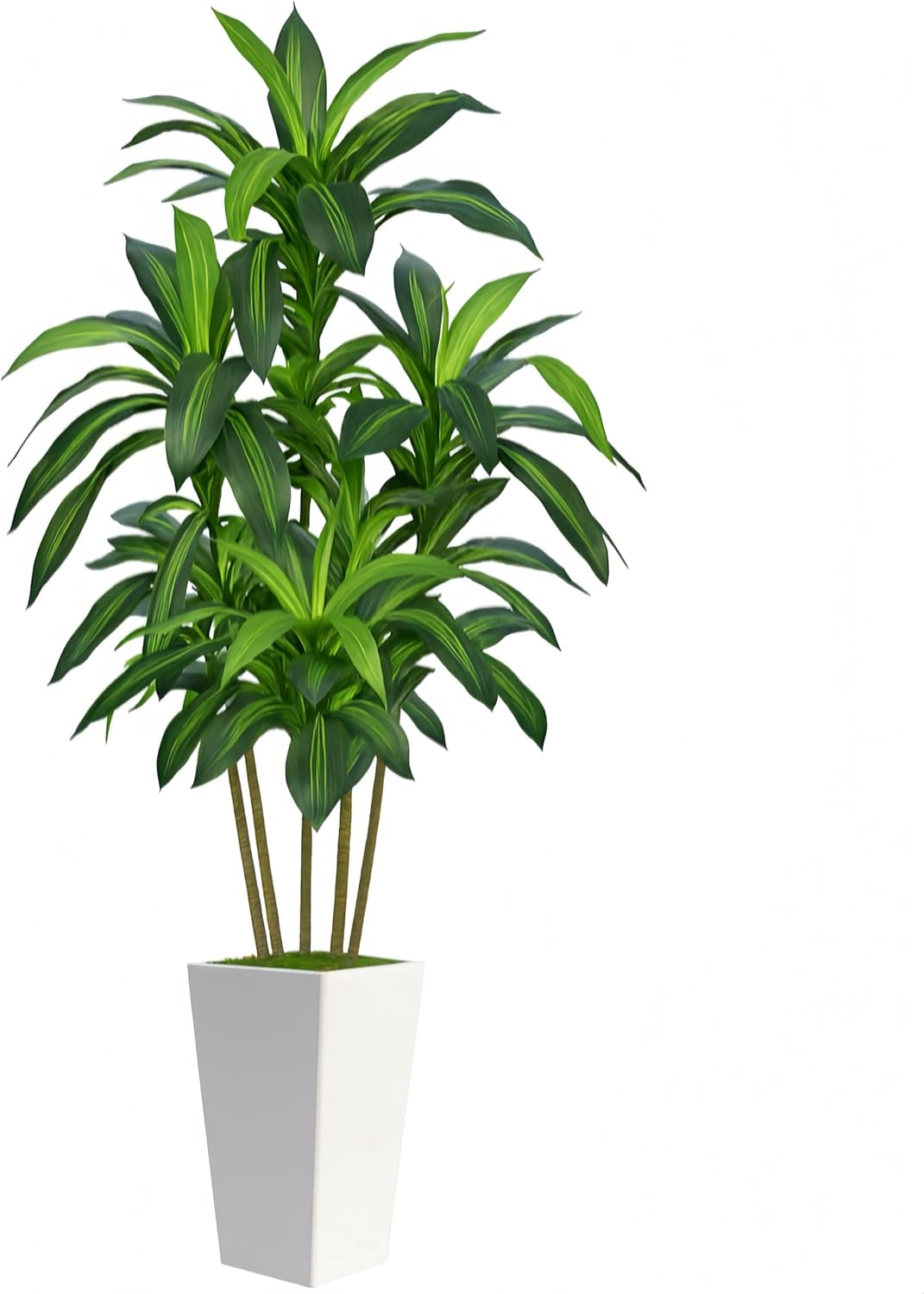 Flydeer 7FT Artificial Dracaena Tree with Tall White Planter, Floor Plant