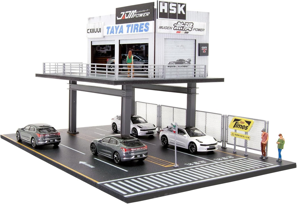 1/64 scale car repair scene model garage display, main product view