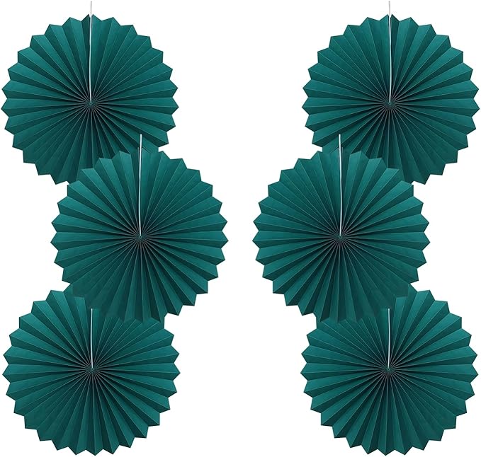 Green Birthday Decorations,DIY Green Paper Fans Hanging Decoration ,Party Supplies Party Fans 16in, Cactus Party Decorations,Wedding Graduation Events Accessories 30 Color DIY Set (Blackish Green)