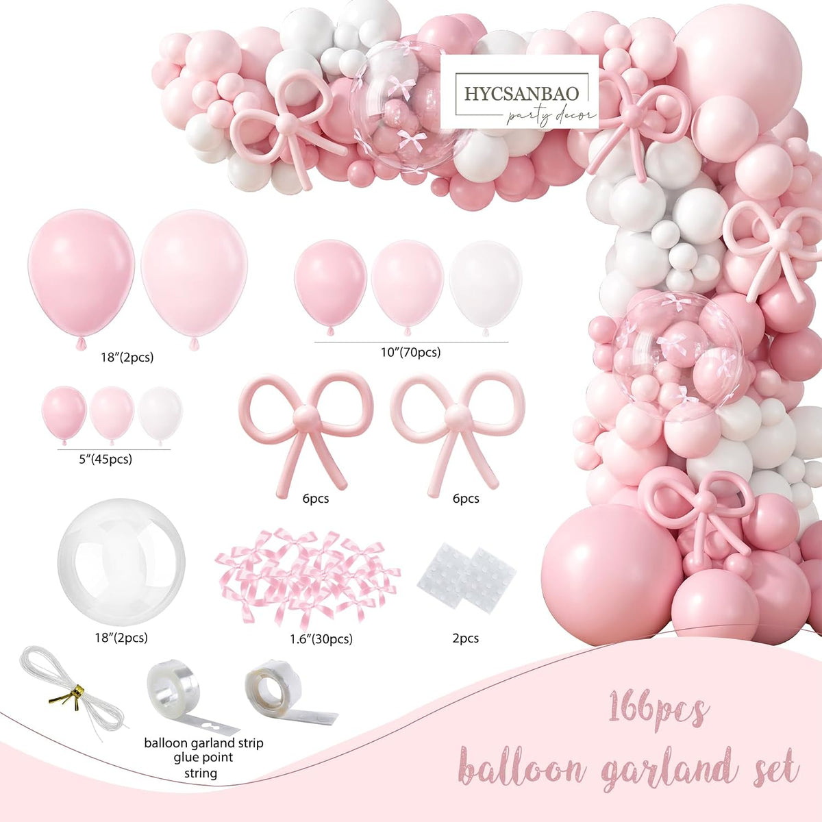 pink bow 1st birthday decorations, first birthday party, side view