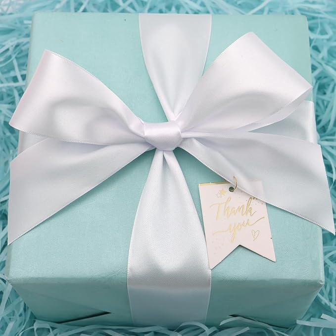 White Solid Satin Ribbon 2 Inch 25 Yards Solid Polyester Fabric Ribbon for Gift Wrapping Wedding Christmas Baby Shower Birthday Party Decoration Handmade Immortal Flower Craft