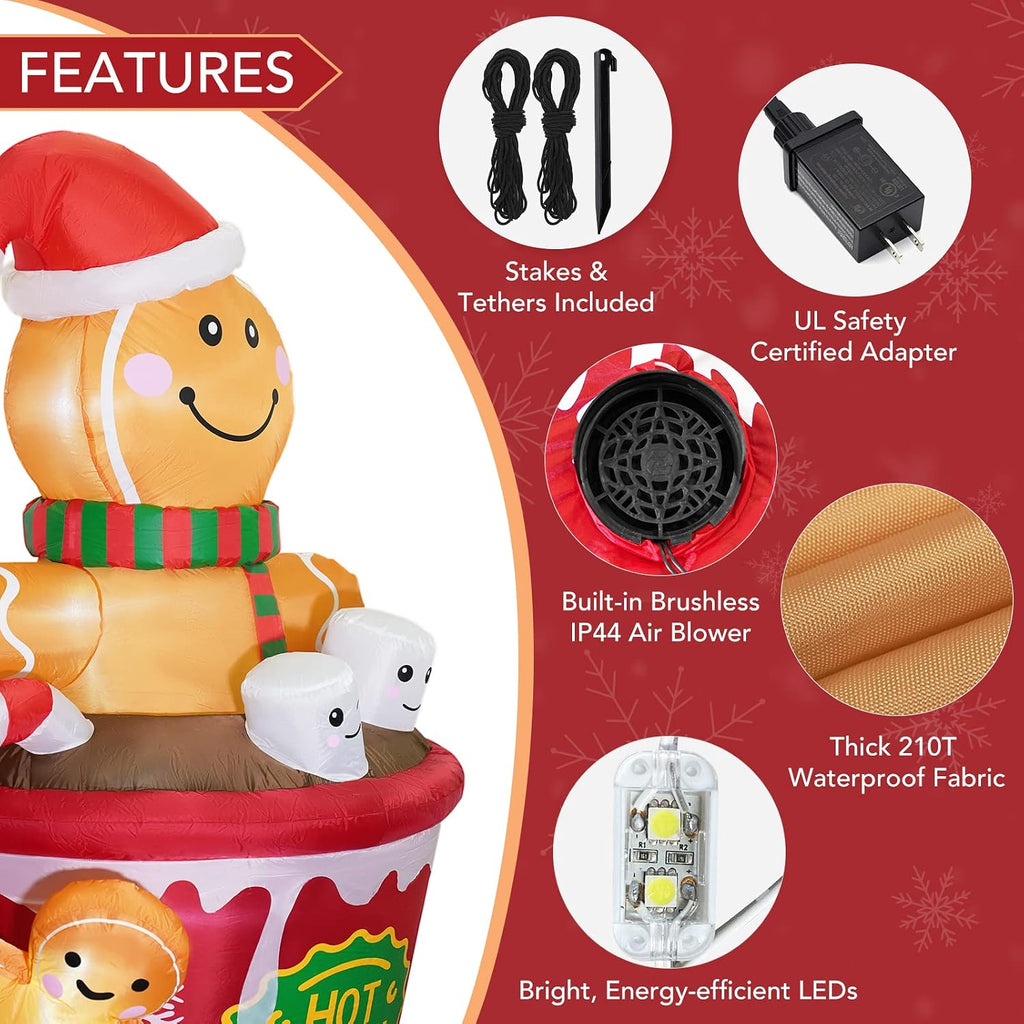 zpisf 6 ft christmas inflatables outdoor decorations, cute on a desk or shelf