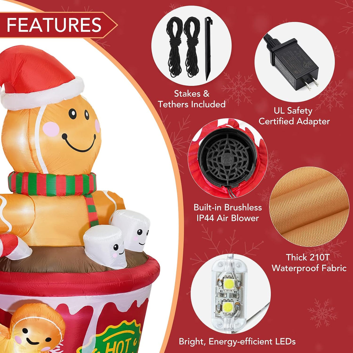 zpisf 6 ft christmas inflatables outdoor decorations, cute on a desk or shelf