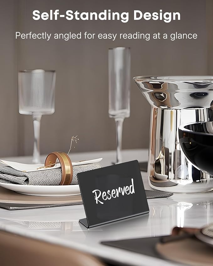 Uniclife 20 Pack Mini Chalkboard Signs for Food, Small Chalkboard Signs with Chalk Markers, Reusable Glossy Acrylic Food Signs Food Labels for Party Buffet Wedding, Blackboard Place Cards Table Signs