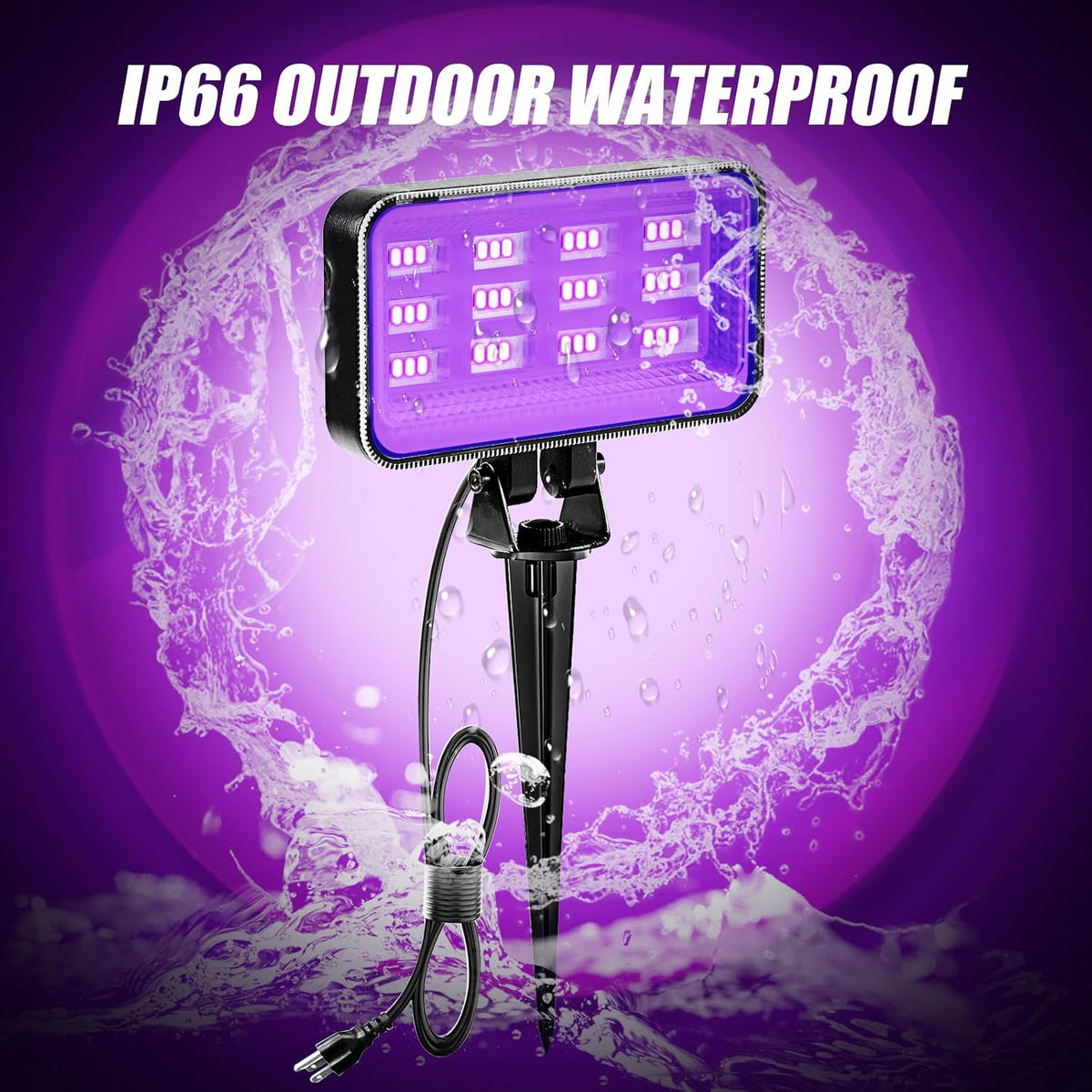 36W Halloween Black Light Spotlight Outdoor - High Power LED Outdoor Black Li...