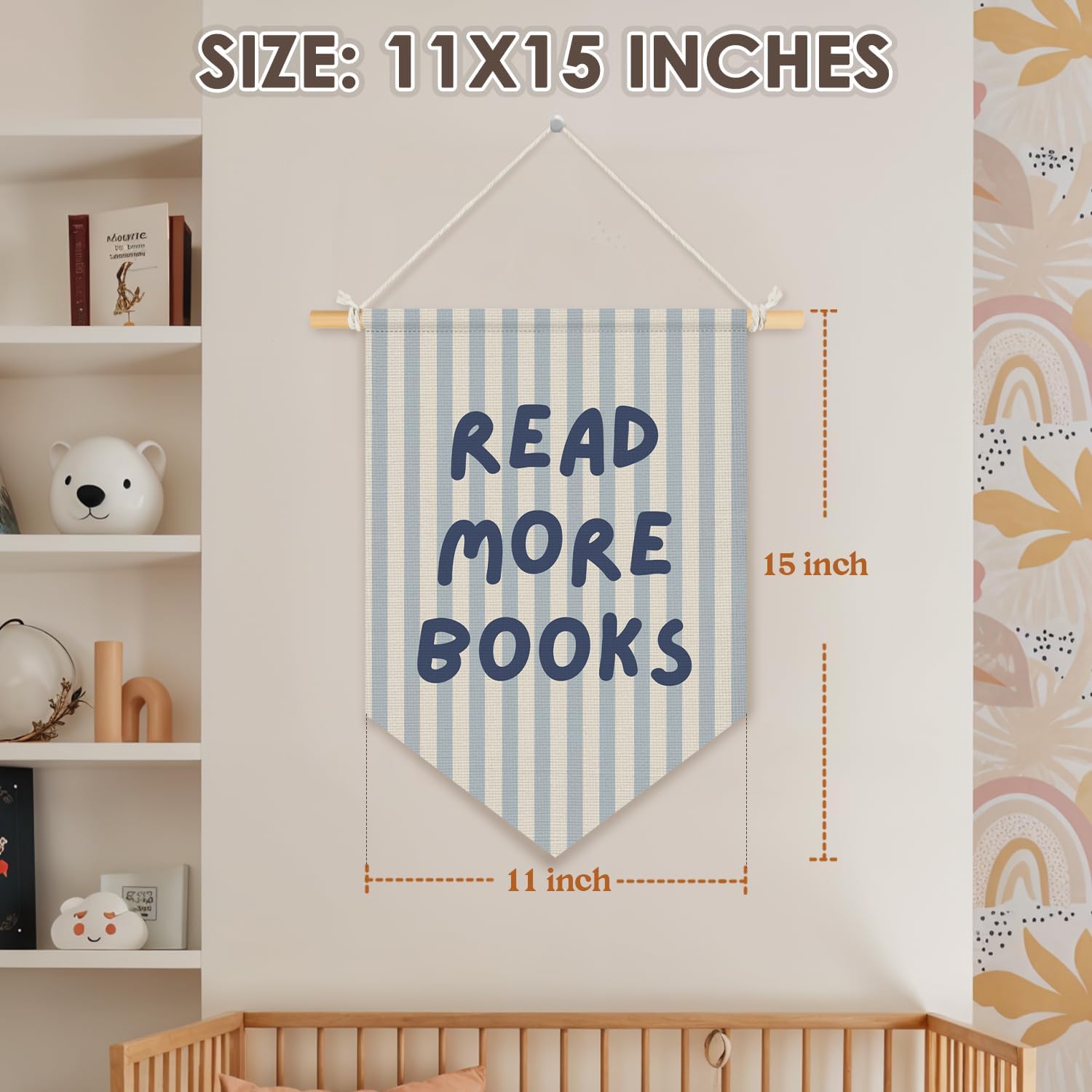 Wheatwin Classroom Reading Nook Decor, Read More Books Pennant Flag for Reading Corner Classroom Library 15x11 Inch