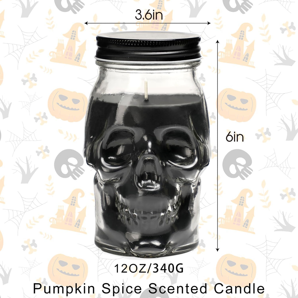Gothic Skull Candle, Large Skull Candle Halloween Gothic Decorations for Home Table Bar Indoor Room,Scary Halloween Decorations Indoor Black