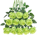 Tifuly Green Roses Artificial Flowers -12Pcs Realistic Single Long Stem Fake Silk Roses Bouquet for Party Home Wedding Centerpiece Hotel Office Decor