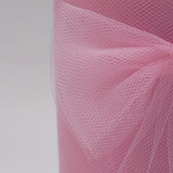 Pink Tulle Fabric Rolls 6 Inch by 200 Yards (600 feet) Fabric Spool Tulle Ribbon for DIY Pink Tutu Bow Baby Shower Birthday Party Wedding Decorations Craft Supplies
