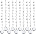 10 PCS Crystal Garland Strands, 33ft Hanging Crystal Strings for Window Curtains Doorway Decorations, Acrylic Clear Ball Crystal Ornaments for Christmas Tree, Wedding Party Home Chandelier Decor