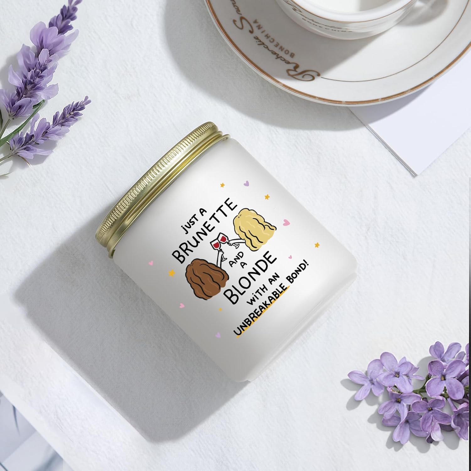 Lacrima Birthday Gifts for Women - Best Friend Friendship Birthday Gifts for Women Bestie BFF, Lavender Candle Gift