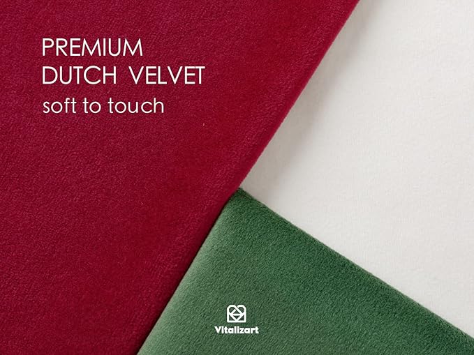 Vitalizart Christmas Velvet Ribbon Set 3/8" x 15 Yd Wooden Spool Fabric Trim 3 Rolls * 5 Yd for Christmas Wreath Decoration Handmade Craft Ornaments Gift Wrapping & Bow Making