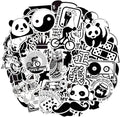 QTL Black and White Stickers for Adults Funny Stickers for Laptop Skateboard Bumper Bike Car Decals Waterproof Vinyl Pack 100Pcs