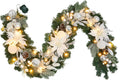 lighted christmas garland for mantle,fireplace,stairs, garland for front, main product view