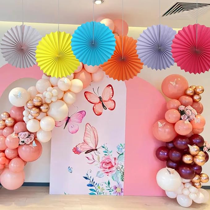 Pink Birthday Decorations,DIY Pink Paper Fans Hanging Decoration ,Party Supplies Party Fans 16in, Pink Christmas,Wedding Graduation Events Accessories 30 Color DIY Set (Baby Pink)