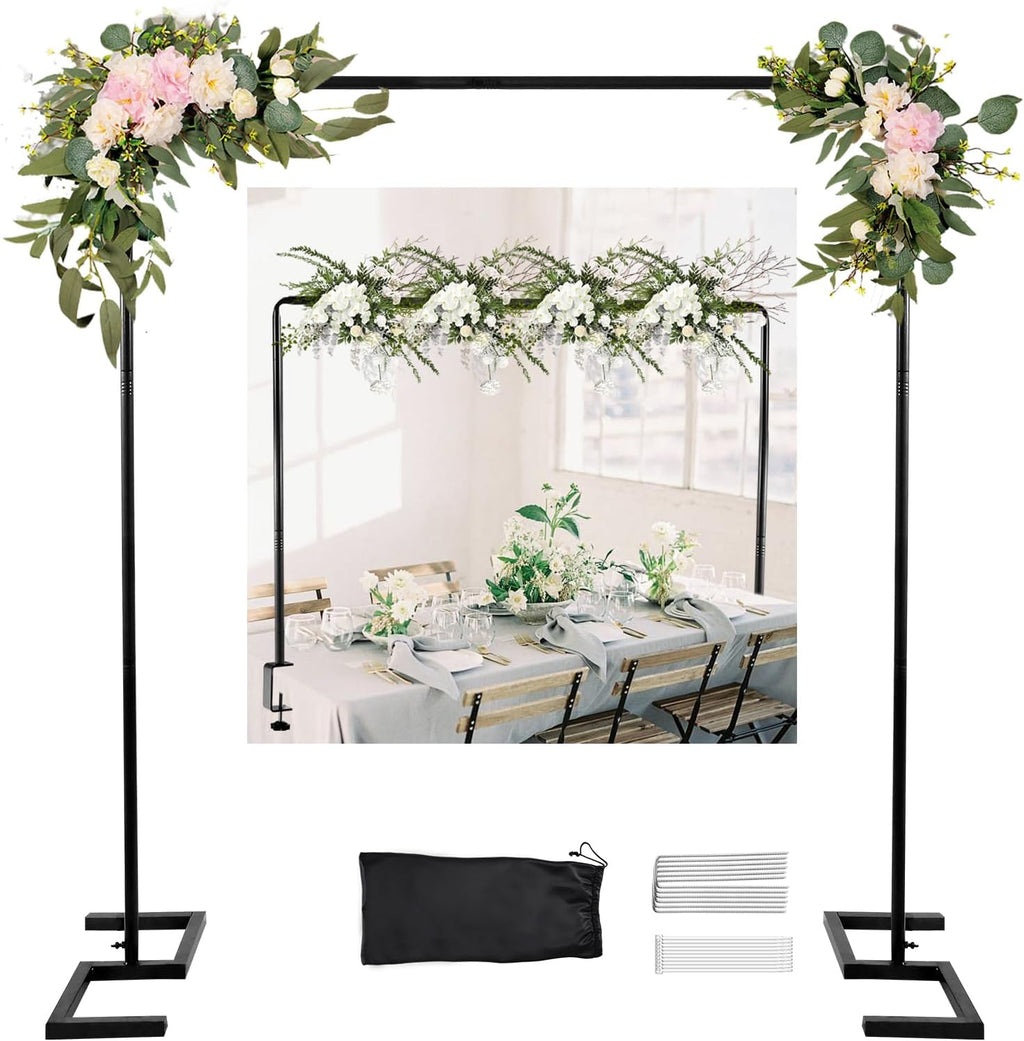 8.2 ft wedding arch square backdrop stand extra, main product view