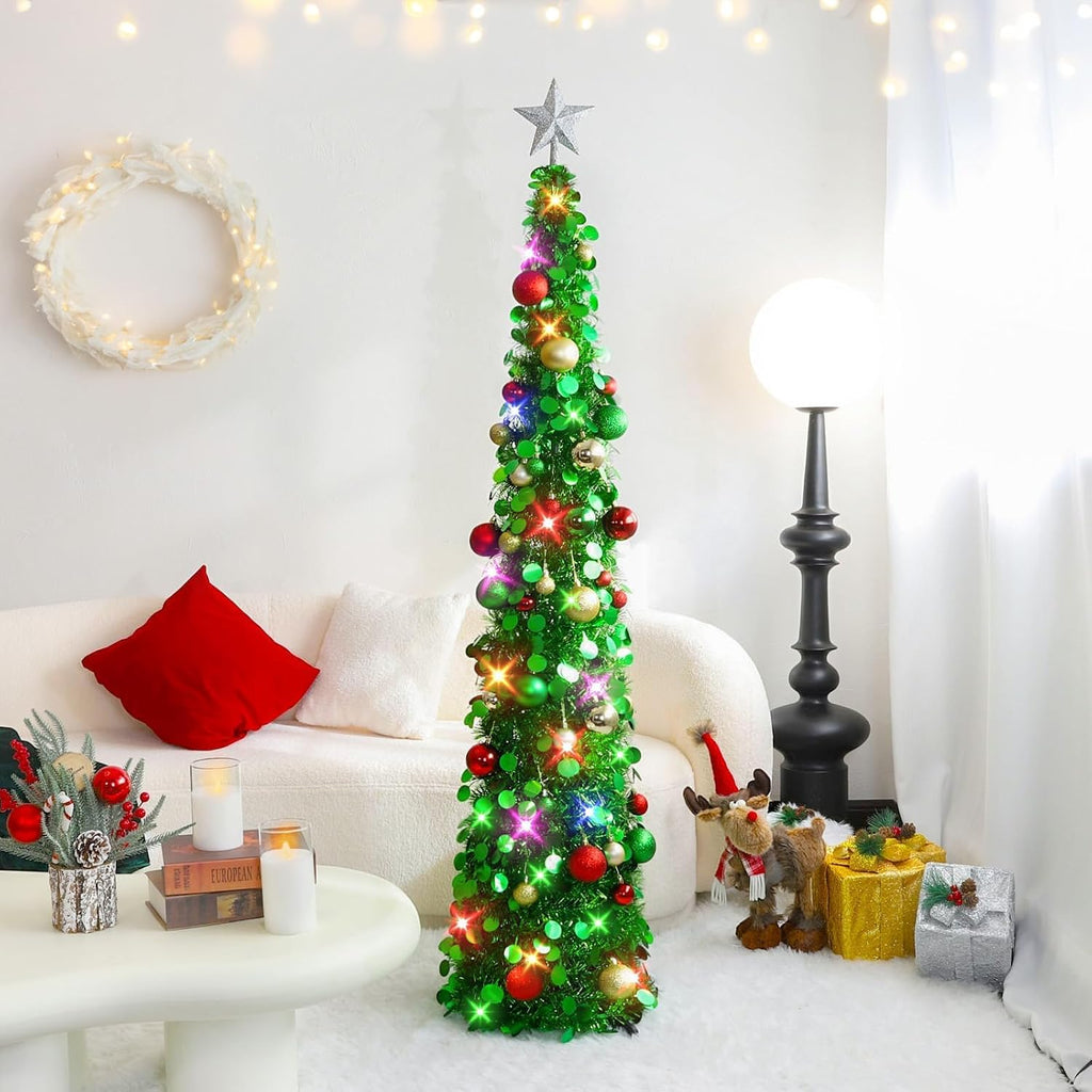 n&t nieting pop up christmas tree with lights showing dimensions