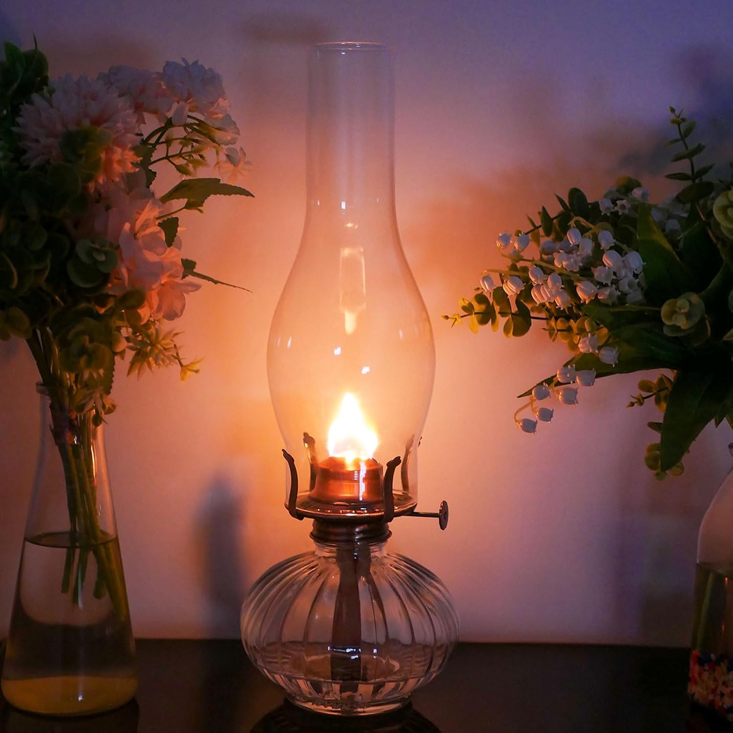Oil Lamp Chimney 3 Inch Base by 10 Inch Height Kerosene Lamp Shade Tall Hurricane Lamp Glass Replacement Chimney for Oil and Kerosene Style Lamps, White