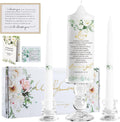 Extrogif Unity Wedding Candles Set - 3 Piece Ceremony Kit with Glass Candle Holders, Pillar and Taper Candles for Wedding Ceremony