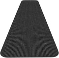 House, Home and More Indoor Outdoor Double-Ribbed Carpet Runner with Skid-Resistant Rubber Backing - Smokey Black - 4 Feet x 25 Feet