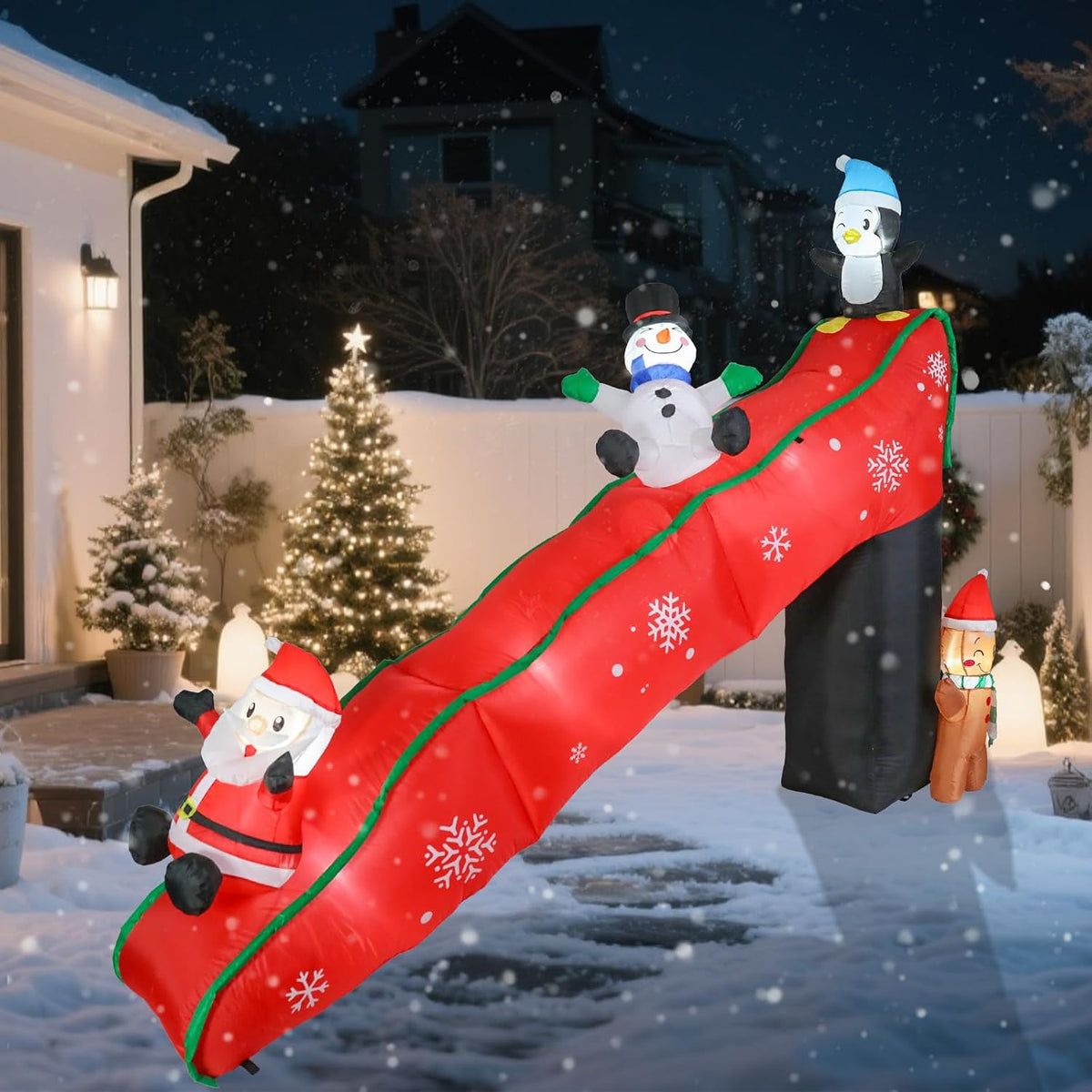wonder garden 10 ft christmas outdoor inflatable slide on a desk or shelf