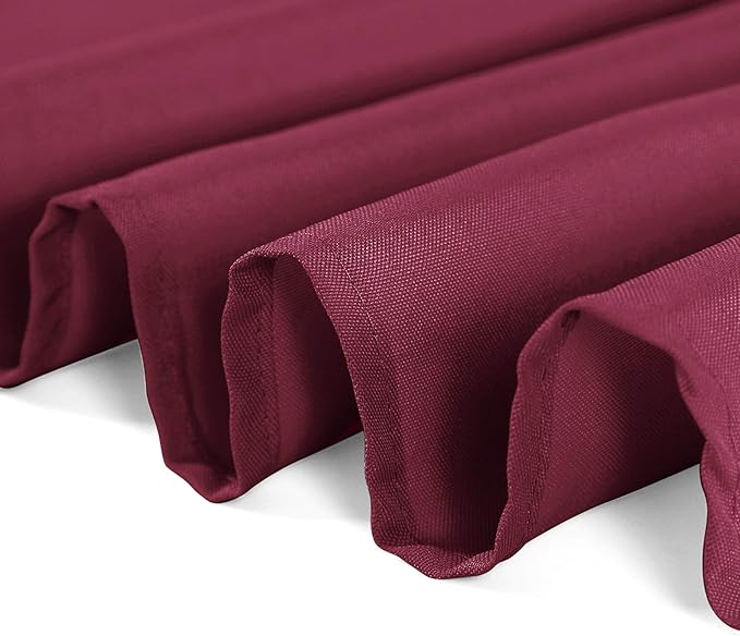 120 inch Round Tablecloth Washable Polyester Table Cloth Decorative Table Cover for Wedding Party Dining Banquet（120 inch,Burgundy）