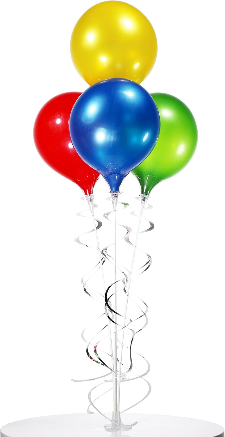 PermaShine - Reusable and Helium Free Balloon Bouquet - Permanent Plastic Ind...