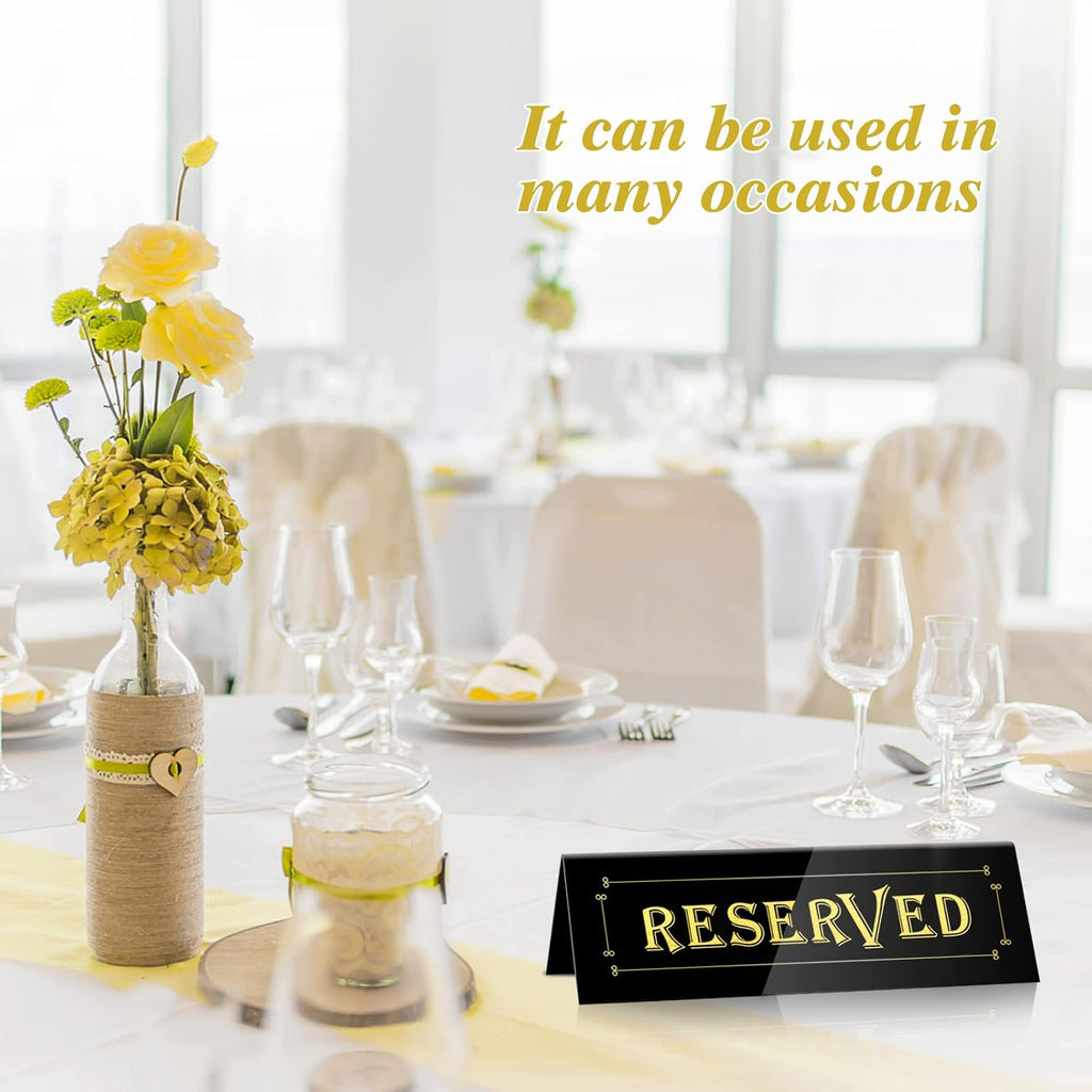 WATHFKCU 20PCS Acrylic Reserved Table Tent Signs, Reservation Seat Signs for Wedding, Restaurant, Office, Meeting Chairs