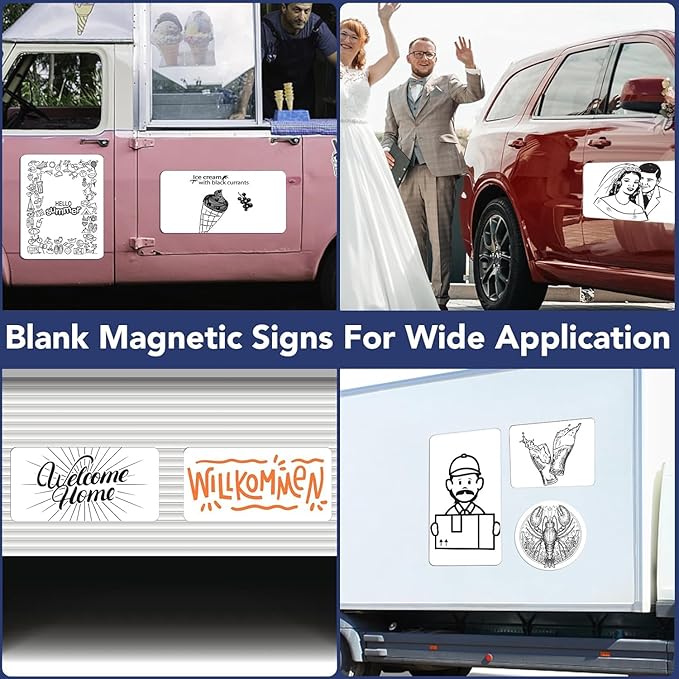 DIYMAG 2Pcs Blank Car Magnets,24x17 Inch Car Door Magnets Set Signs Rounded Corners Flexible Magnetic Bumper Sticker to Advertise Cover Logo Prevent Cars Scratches Dents