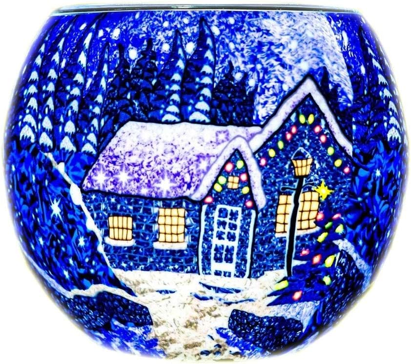 Benaya Glass Nightlight Christmas Tealight Holder - Winter Wonderland