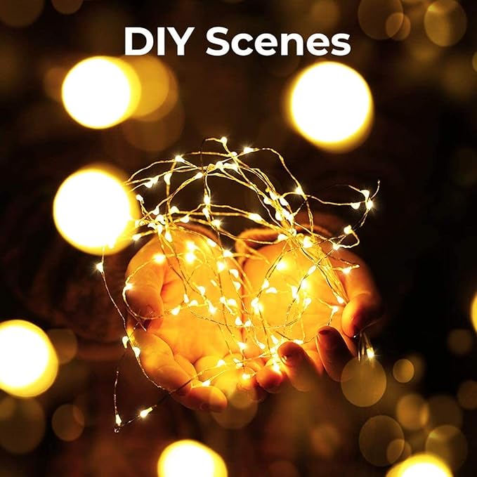 ZNYCYE 50 LED Fairy Lights with Timer,8.2Ft 8 Modes Battery Operated Fairy Lights, 6 Pack Mini Led String Lights for DIY Wedding Bedroom Mason Jar Vases Table Party Christmas Decoration (Warm White)