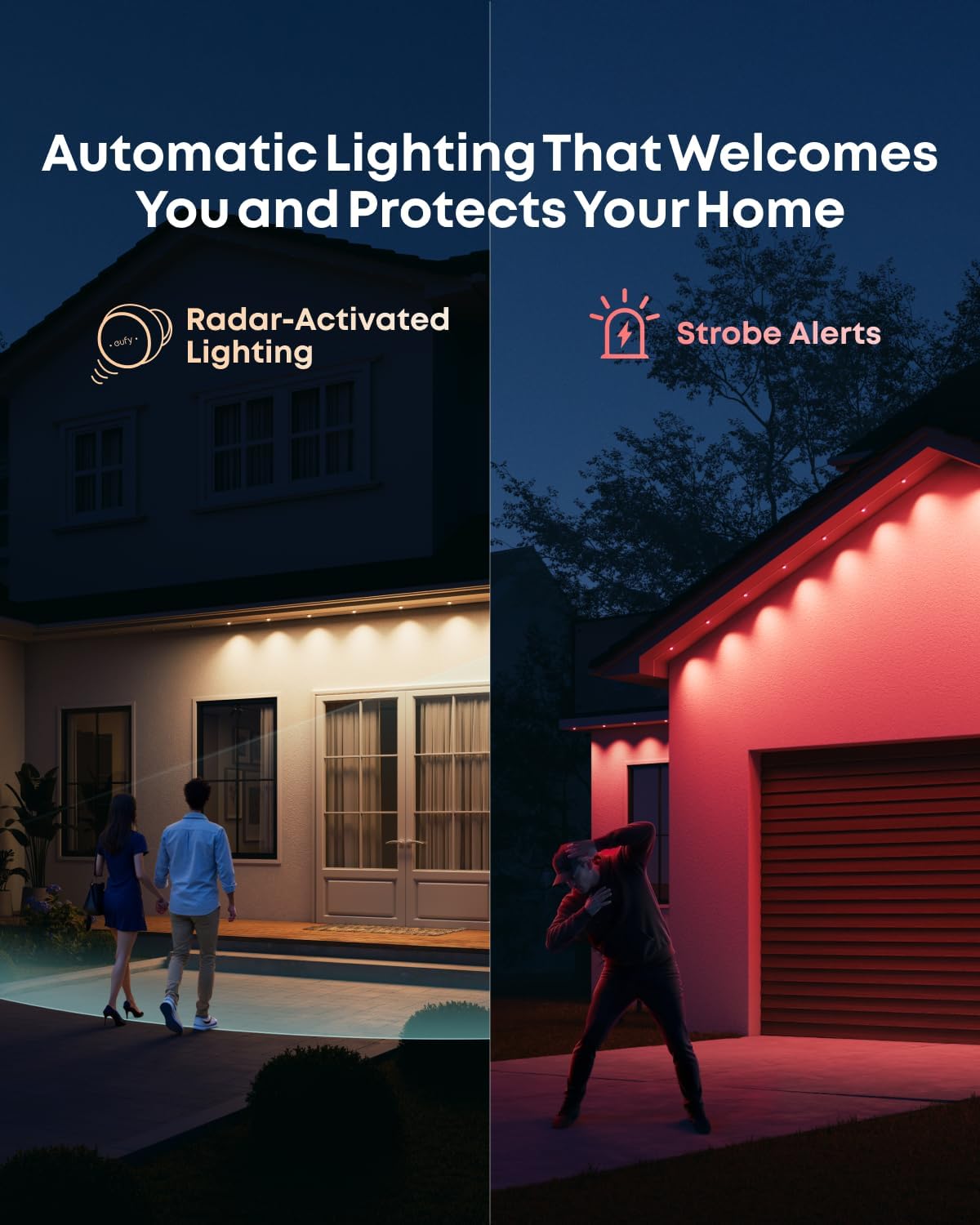 eufy Permanent Outdoor Lights S4, 100ft with 72 RGBWW LED String Lights