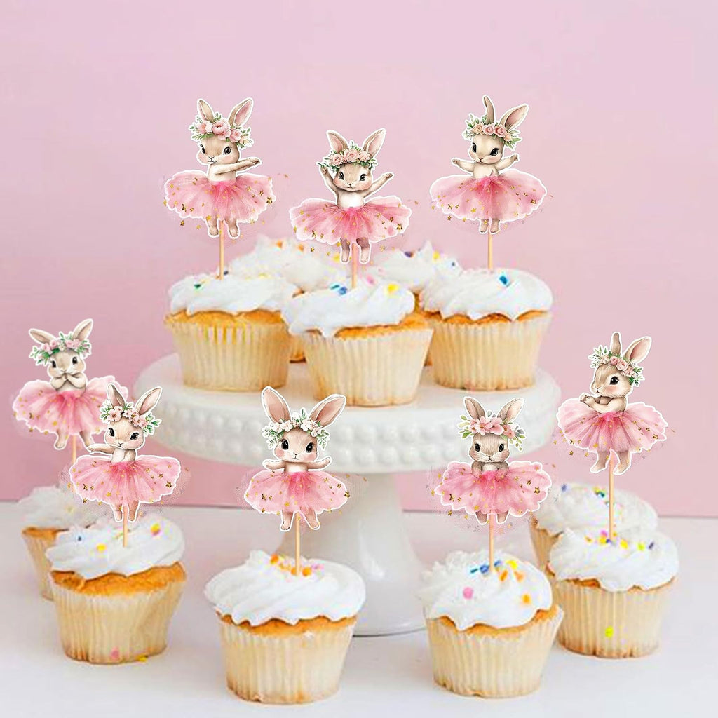 30 PCS Easter Cupcake topper Bunny Cupcake Toppers Easter Egg Cupcake Topper Rabbit Party Cake Topper Decorations (Style 14)