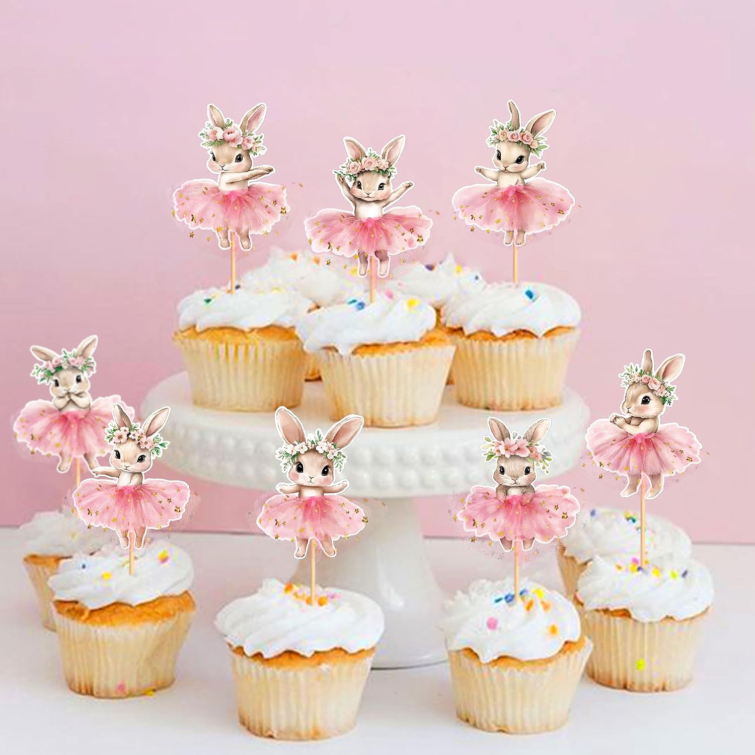 30 PCS Easter Cupcake topper Bunny Cupcake Toppers Easter Egg Cupcake Topper Rabbit Party Cake Topper Decorations (Style 14)