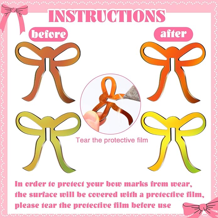 36 Pcs Bow Drink Markers Acrylic Drink Tags Bowknot Wine Glass Charms for Bachelorette Coquette Birthday Cocktail Wedding Decoration Bridal Shower Party Favors