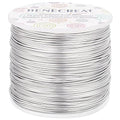 BENECREAT 12 17 18 Guage Aluminum Wire (18 Gauge,492 FT) Anodized Jewelry Craft Making Beading Floral Colored Aluminum Craft Wire - Silver