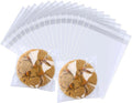 PigPotParty 4''x 4" Clear Plastic Cellophane Bags, 200 Pcs Small Self Sealing Cookie Bags for Gift, Party favor, Greeting Card,Candy, Treat, Goodies, Snack, Self Adhesive Resealable