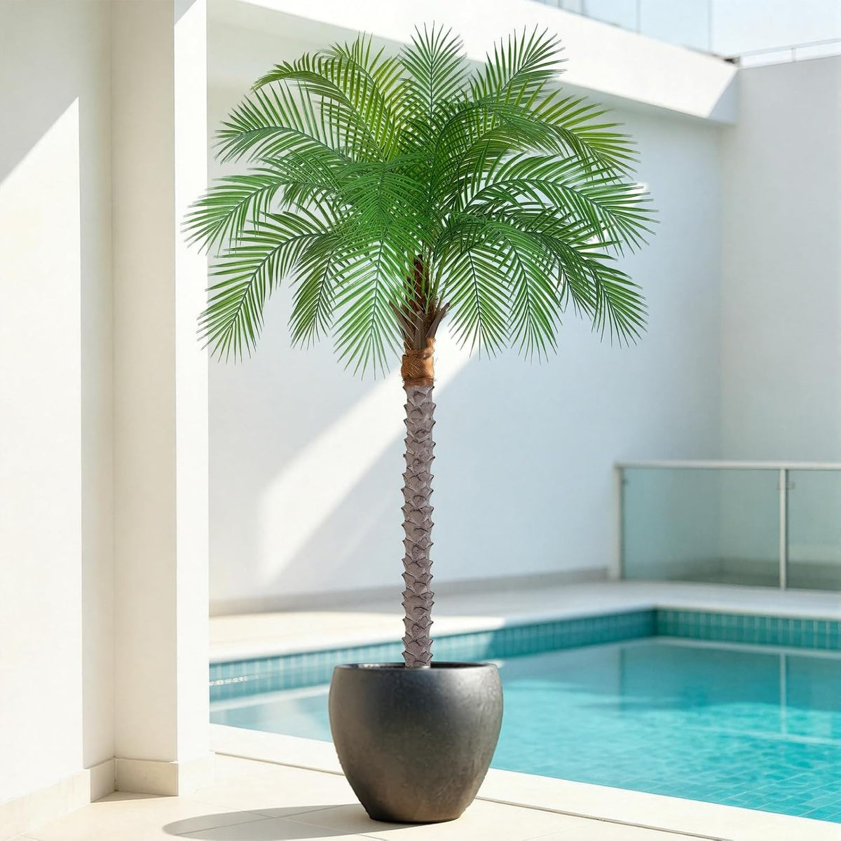 6ft artificial phoenix palm tree, faux coconut silk on a desk or shelf