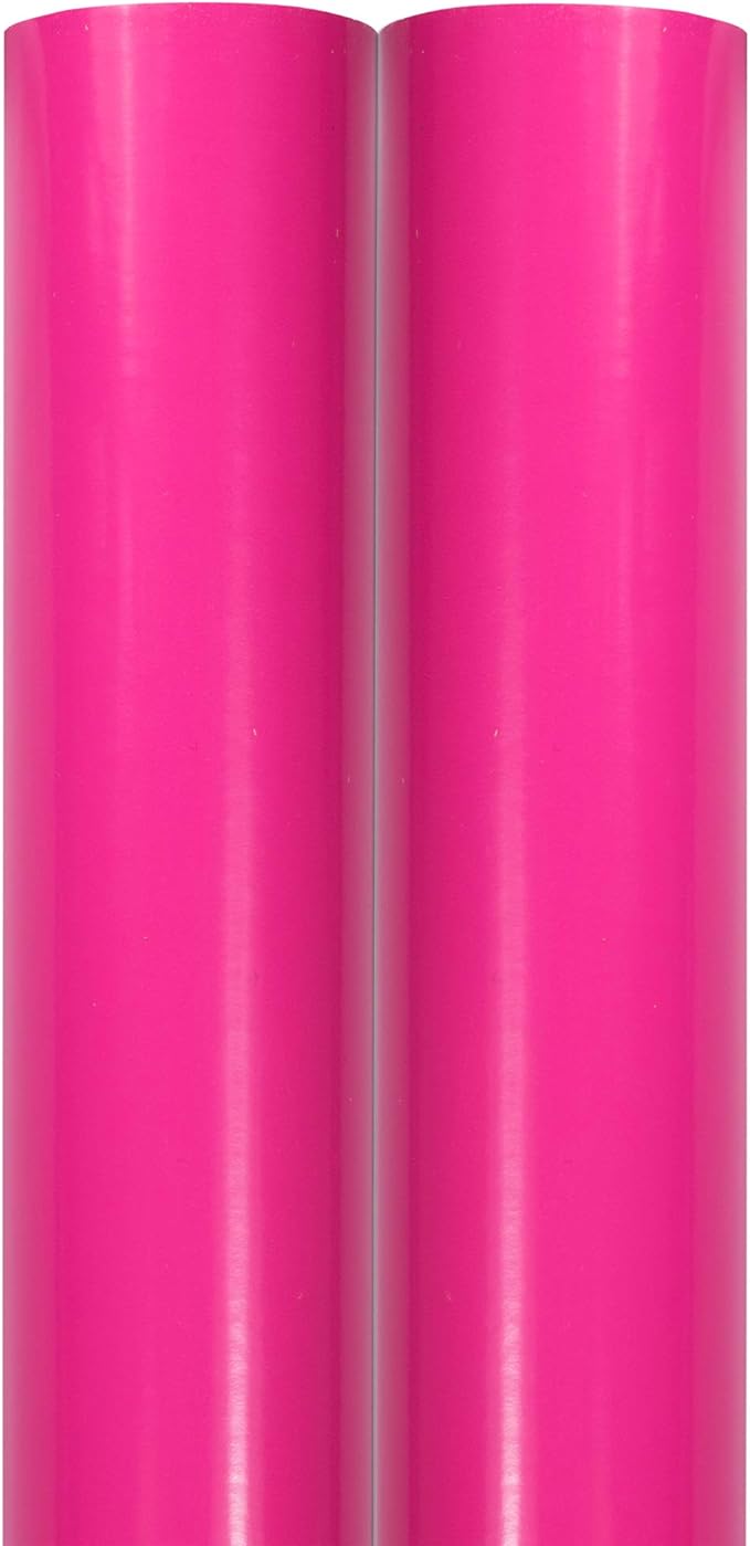 JAM Paper Gift Wrap - Glossy Wrapping Paper - 50 Sq Ft Total (30 in x 10 Ft Each) - Fuchsia - 2 Rolls/Pack