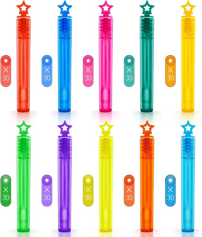 300 Pieces Mini Bubble Wands,Bubble Party Favors Assortment Toys for Kids,Themed Birthday, Halloween, Goodie Bags, Carnival Prizes, Wedding, Bubble Maker Toys for Kids,Outdoor Gifts for Girls & Boys