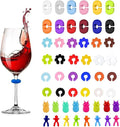 TuTuYa Wine Glass Charms - 52PCS Reusable Silicone Wine Glass Markers for Parties, Weddings, Banquets, Graduations