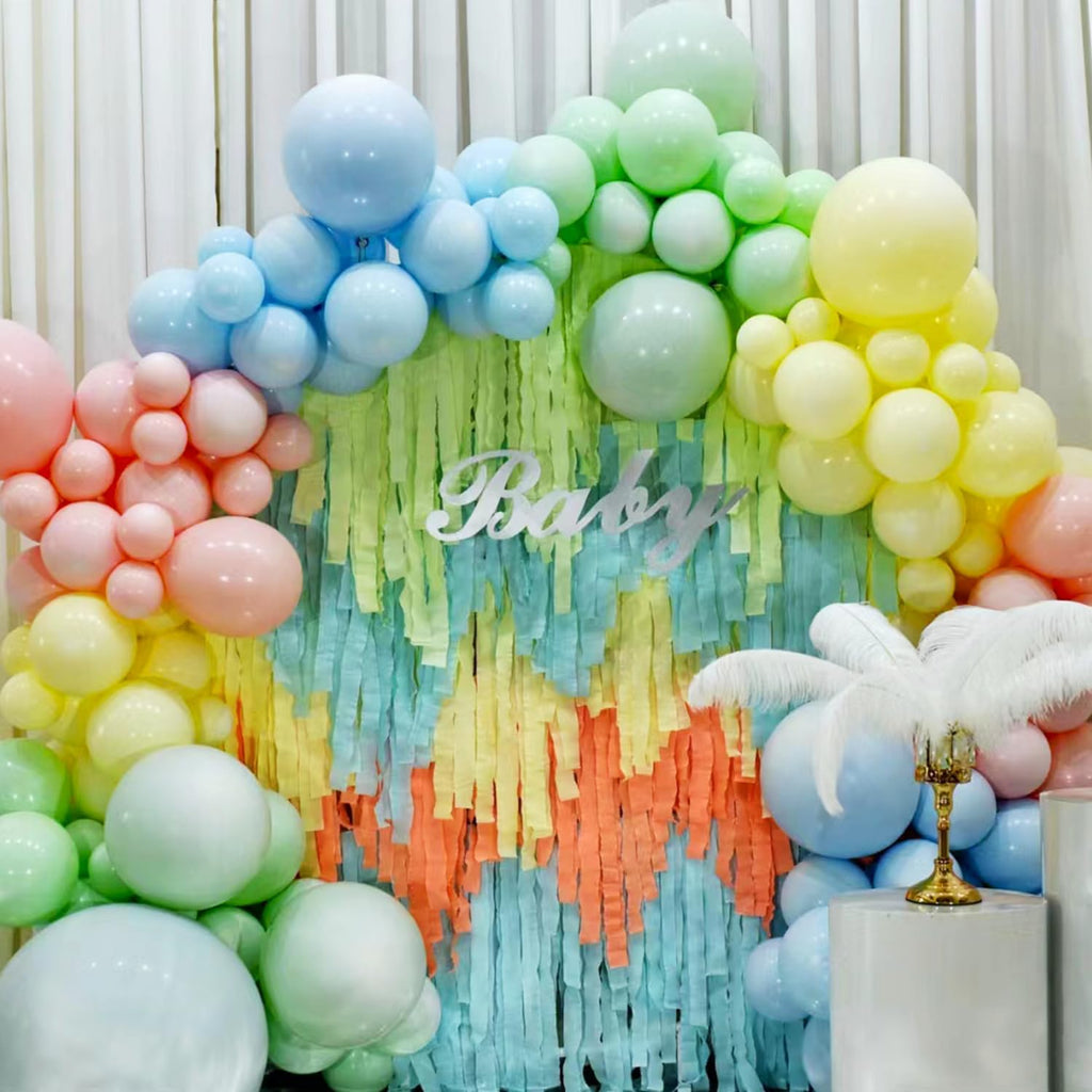 PIGETALE Crepe Paper Streamers, 8 Rolls 656ft Party Streamers, Pack of 8 Pastel Colors Crepe Paper for Kids Girls Birthday Party Supplies Wedding Bridal Baby Shower Decorations (1.8Inch x 82Ft/Roll)