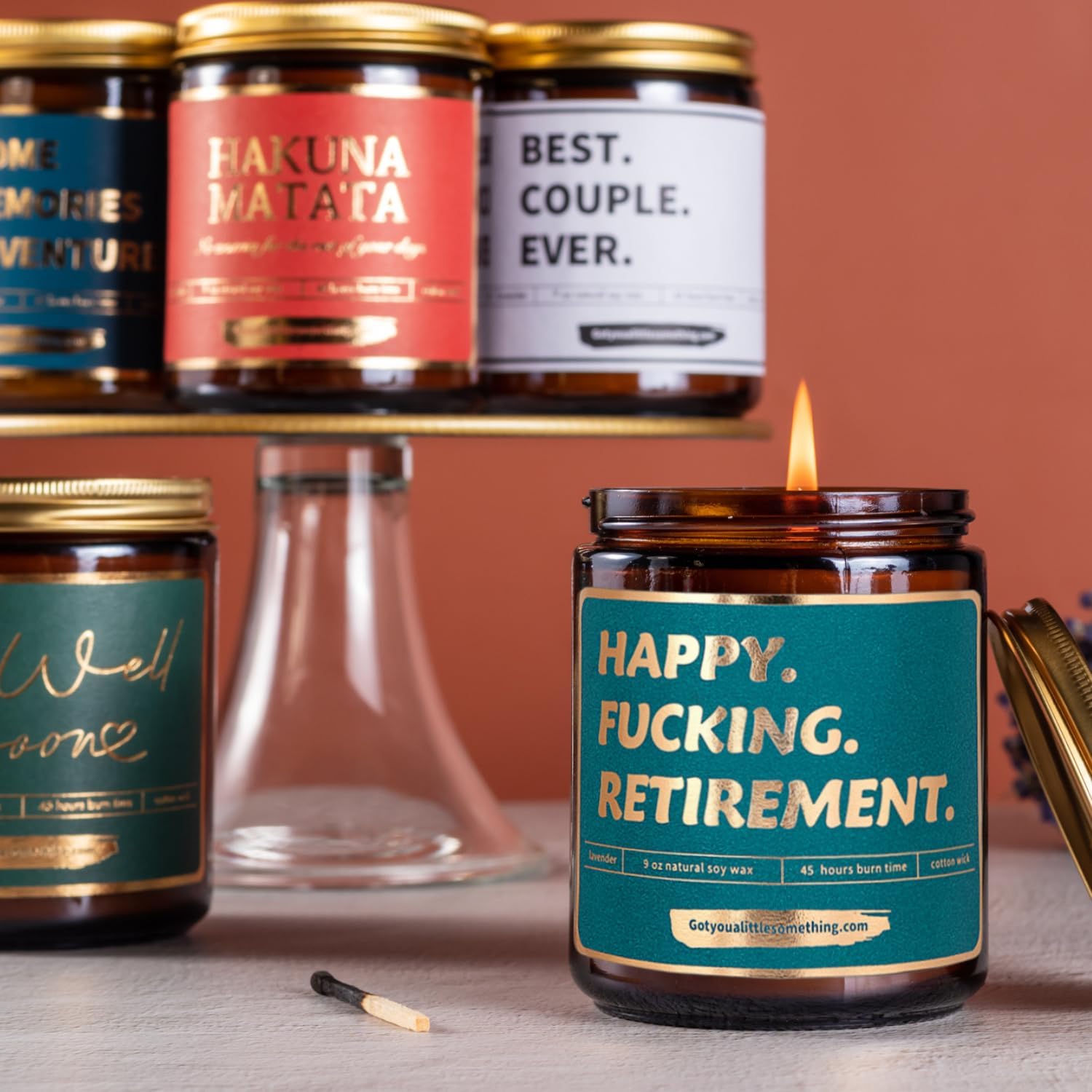 Retirement Gifts for Women Men - Happy Retirement Lavender Vanilla Soy Wax Scented Candle - Funny 2026 Newly Retired Gift for Woman | Farewell Party Gag Gift Idea for Coworkers, Boss, Retiring Friends