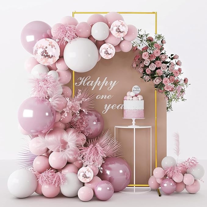 Metal Wedding Arch Backdrop Stand 6.6x3.3 FT Gold Square Balloon Arch Frame for Wedding, Birthday Party, Baby Shower Ceremony Decoration