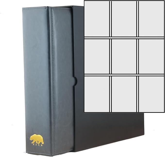 Ursae Minoris Manor Library Deluxe 3 Q-Ring Standard Format Binder for Up to 900 Sports / Trading Cards - Dark Gray