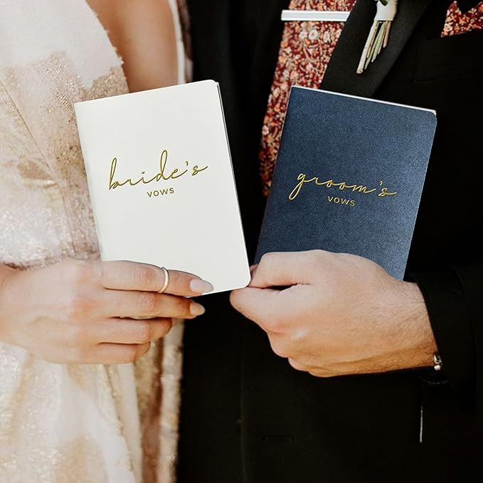 Vow Books His and Hers Wedding Vow Books Bride and Groom Vow Books Wedding Essentials Wedding Accessories(XZ-GB-Navy)