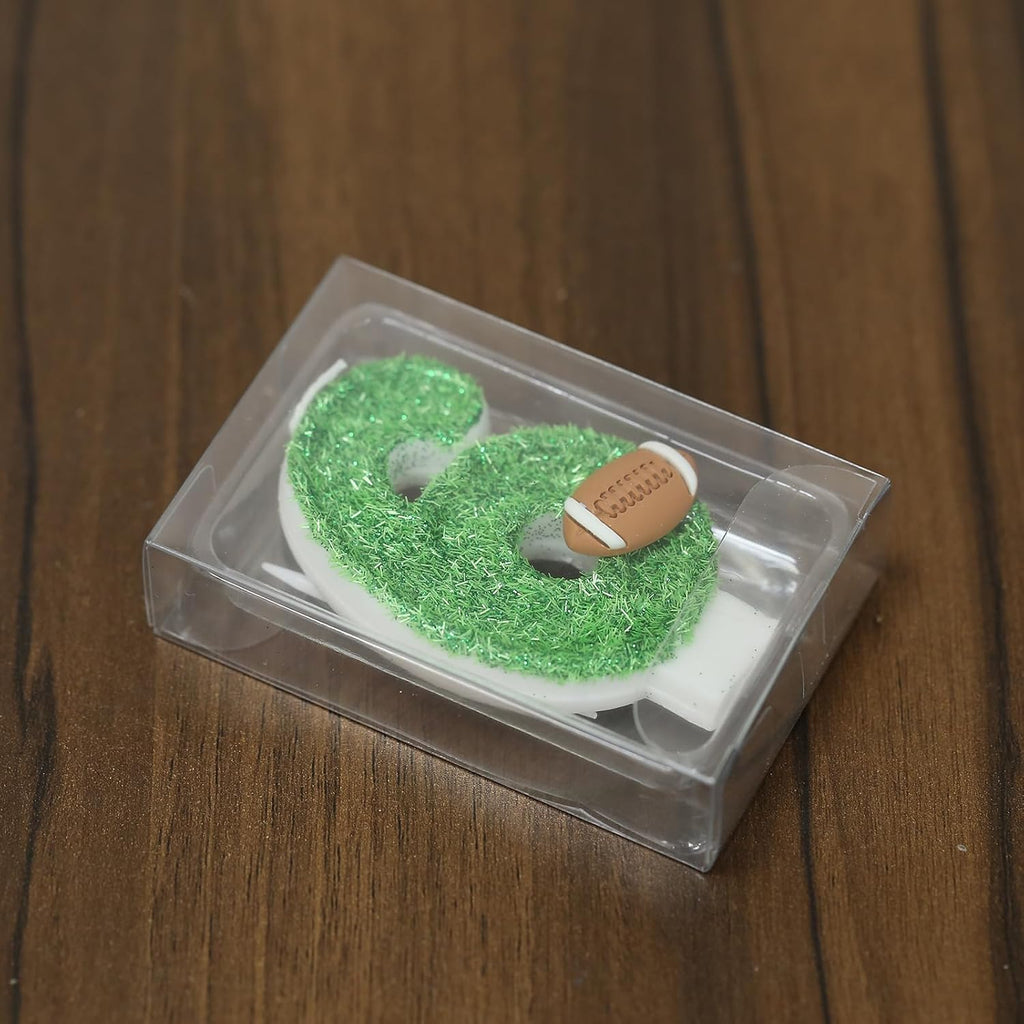 Football Birthday Number Candles for Cake Green Number 1 Candle 1st Football Cake Topper Cupcake Topper for Football Birthday Party Decorations Supplies Favors